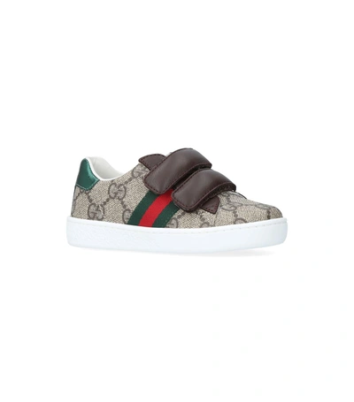 Shop Gucci New Ace Gg Supreme Sneakers In Brown