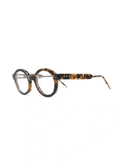 Shop Thom Browne Eyewear Tortoiseshell Effect Eye Glasses
