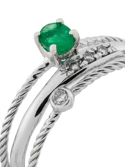 Emerald & Diamond set of three rings