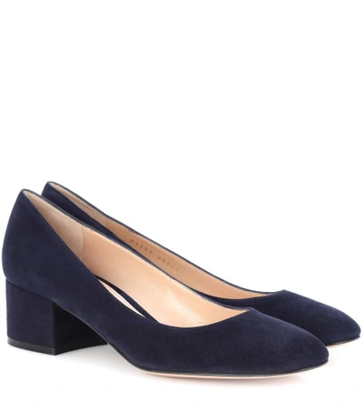 Shop Gianvito Rossi Exclusive To Mytheresa.com – Linda 45 Suede Pumps In Blue