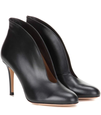 Shop Gianvito Rossi Exclusive To Mytheresa.com - Vamp 85 Leather Ankle Boots In Black