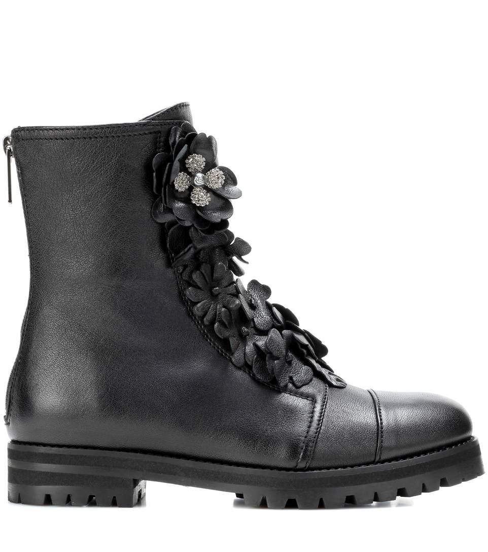 floral combat boots