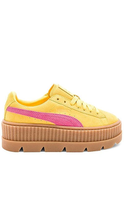 Shop Fenty X Puma Cleated Suede Creeper In Yellow