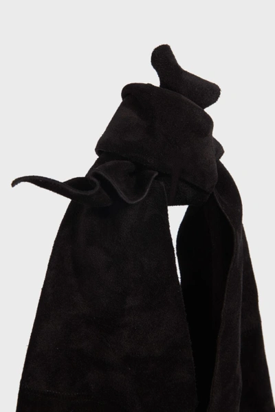 Shop The Row Bindle Knot Suede Bag In Black