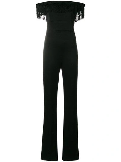 Shop Galvan Off-shoulder Tassel Jumpsuit In Black