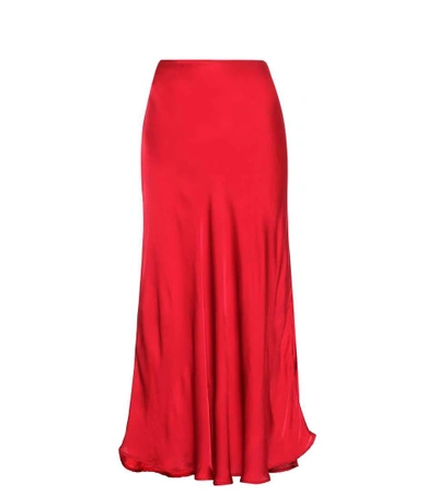 Shop Velvet Zelah Satin Skirt In Red