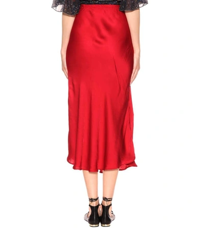 Shop Velvet Zelah Satin Skirt In Red