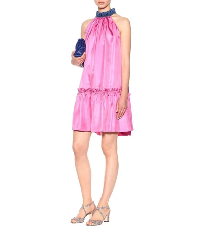 Shop Roksanda Elva Silk-twill Dress In Pink