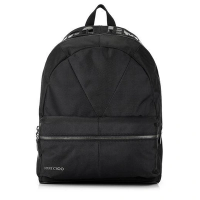 Shop Jimmy Choo Reed Black  Canvas Backpack