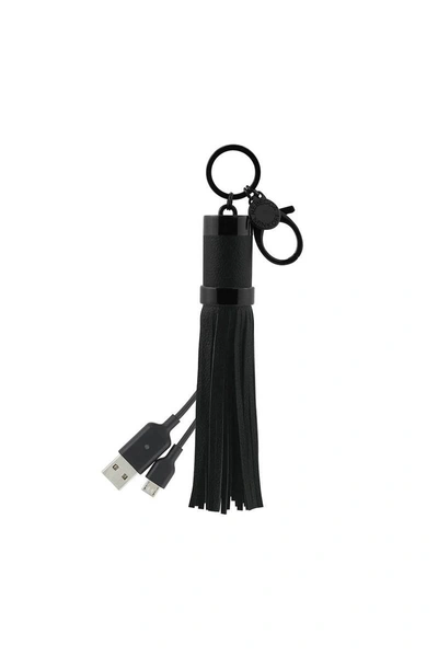 Shop Rebecca Minkoff Power Tassel Keychain Micro In Black