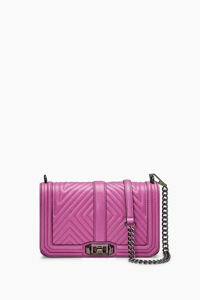 Shop Rebecca Minkoff Geo Quilted Love Crossbody In Orchid