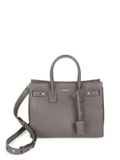 Shop Saint Laurent Baby Soft Grained Leather Silver Hardware Sac De Jour In Asphalt