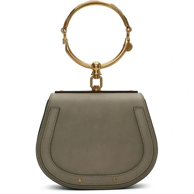 Shop Chloé Chloe Grey Small Nile Bracelet Bag In 23w Motgrey