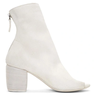 Shop Marsèll Marsell White Suede Mabo Sand Boots In 1511 Bianco