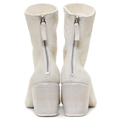 Shop Marsèll Marsell White Suede Mabo Sand Boots In 1511 Bianco