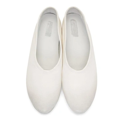 Shop Marsèll Marsell White Cotellaccio Ballerina Flats In 6810 Bianco