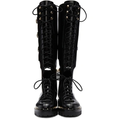 Valentino Garavani 30mm Soul Rockstud Cutout Leather Boots In Black |  ModeSens
