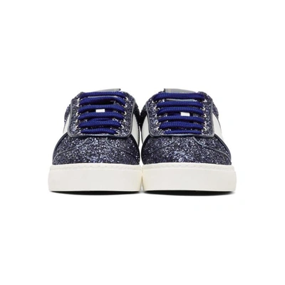 Valentino Fly Crew Glitter Sneakers In Blue | ModeSens
