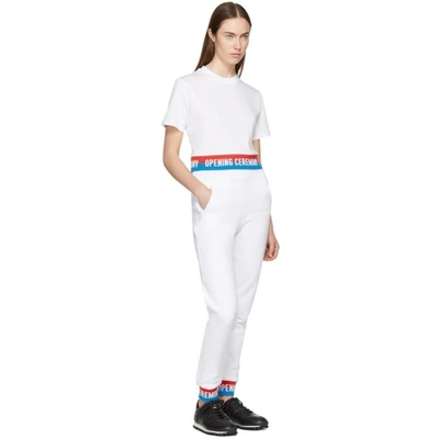 Shop Opening Ceremony White Cropped Elastic Logo T-shirt In 1100 White