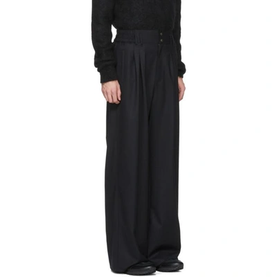 Shop Balmain Black Wool Trousers In Noir 176
