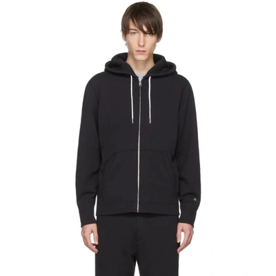 Shop Rag & Bone Black Standard Issue Zip Hoodie