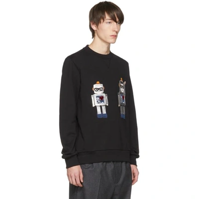 Shop Dolce & Gabbana Dolce And Gabbana Black Robot Designers Sweatshirt In N0000 Nero