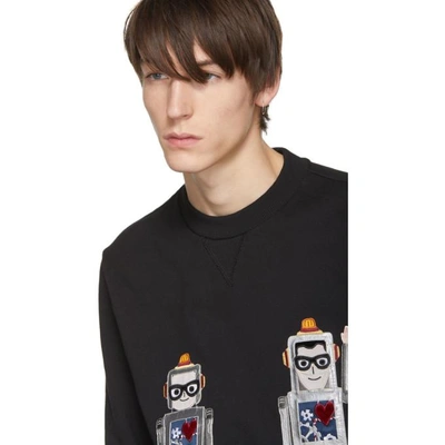 Shop Dolce & Gabbana Dolce And Gabbana Black Robot Designers Sweatshirt In N0000 Nero
