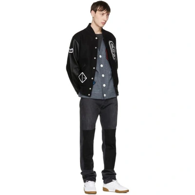 Shop Opening Ceremony Black Logo Varsity Bomber Jacket