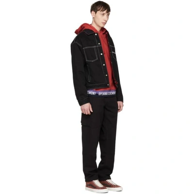 Shop Opening Ceremony Reversible Black And Red Denim And Corduroy Jacket In Black 0001