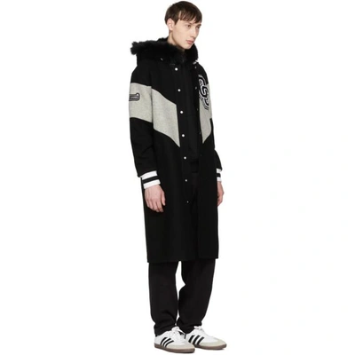 Shop Opening Ceremony Black & Grey Limited Edition Long Alpha Varsity Bomber Jacket