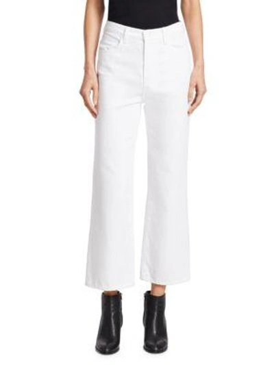 Shop J Brand Joan High-rise Wide-leg Crop Jeans In Optic White