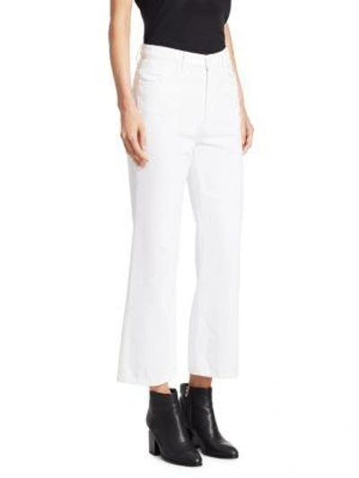 Shop J Brand Joan High-rise Wide-leg Crop Jeans In Optic White