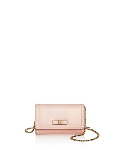 Shop Ferragamo Vara Bow Mini Bag In Bonbon Pink/gold