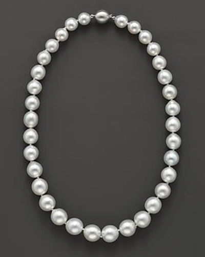 Shop Bloomingdale's Cultured White South Sea Pearl Necklace In 14k White Gold, 18