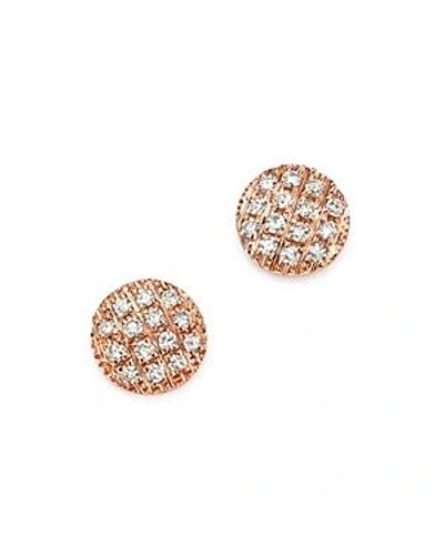 Shop Dana Rebecca Designs 14k Rose Gold Lauren Joy Mini Diamond Earrings In White/rose