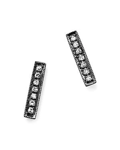 Shop Dana Rebecca Designs Diamond Sylvie Rose Earrings In 14k Black Rhodium In White/black