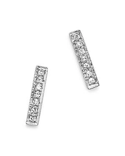Shop Dana Rebecca Designs 14k White Gold Bar Stud Earrings With Diamonds