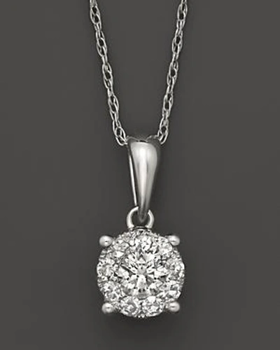 Shop Bloomingdale's Diamond Cluster Pendant Necklace In 14k White Gold, .50 Ct. T.w.