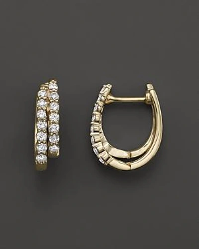 Shop Bloomingdale's Diamond Double Row Hoop Earrings In 14k Yellow Gold, .50 Ct. T.w.