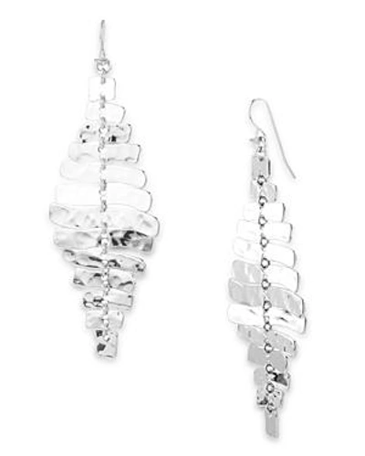 Shop Robert Lee Morris Soho Sculptural Rectangular Linear Earrings In Silver