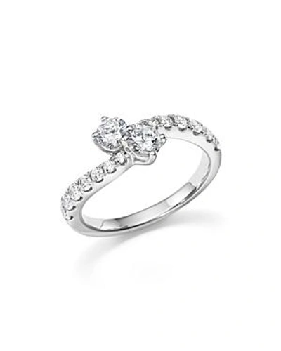 Shop Bloomingdale's Diamond Two Stone Ring In 14k White Gold, 1.0 Ct. T.w. - 100% Exclusive