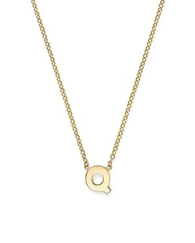 Shop Zoë Chicco 14k Yellow Gold Initial Necklace, 16" In Q
