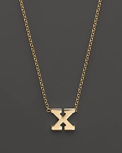 Shop Zoë Chicco 14k Yellow Gold Initial Necklace, 16" In X