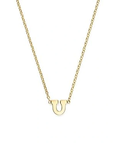 Shop Zoë Chicco 14k Yellow Gold Initial Necklace, 16" In U