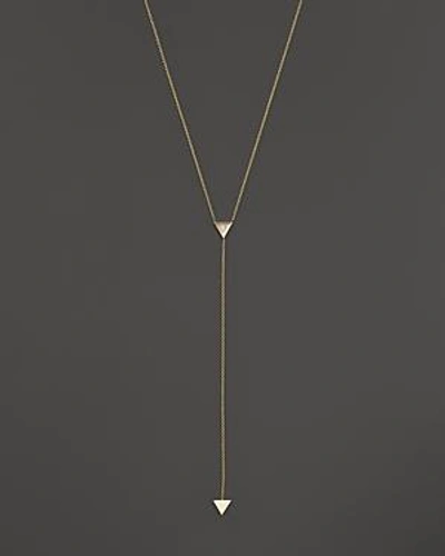 Shop Zoë Chicco 14k Gold 2-triangle Lariat Necklace With Single Diamond, 16 - 100% Exclusive