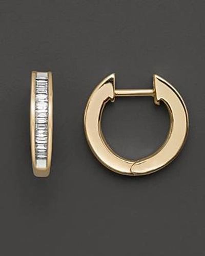 Shop Bloomingdale's Channel Set Diamond Hoop Earrings In 14 Kt. Yellow Gold, 0.25 Ct. T.w. - 100% Exclusive