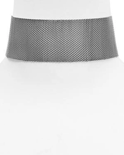 Shop Aqua Jazzy Wide Mesh Choker Necklace, 11 - 100% Exclusive In Silver