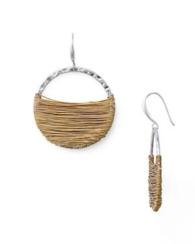 Shop Robert Lee Morris Soho Wire Wrap Hoop Earrings In Gold/silver