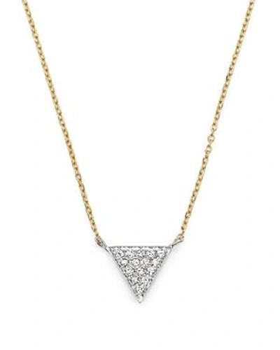 Shop Dana Rebecca Designs 14k Yellow Gold Triangle Pave Diamond Necklace, 16 In White/gold