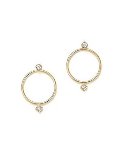 Shop Zoë Chicco 14k Yellow Gold Diamond Circle Ear Jackets In White/gold